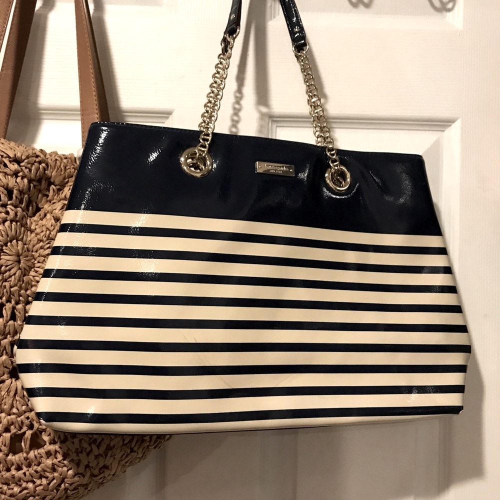 Kate Spade Navy and Cream striped Handbag